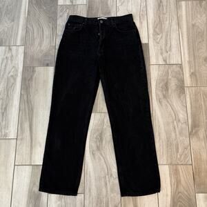 Reformation Jeans Cynthia High Rise Straight Jeans Black Size 30/30 Button Fly